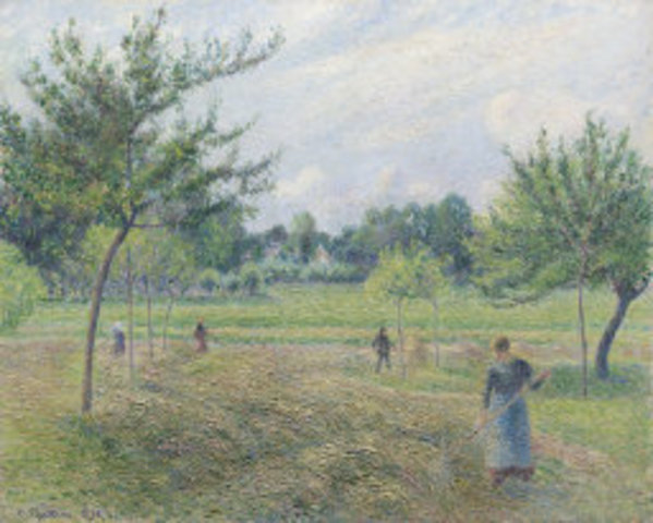 Haymaking at Éragny by Camille Pissarro