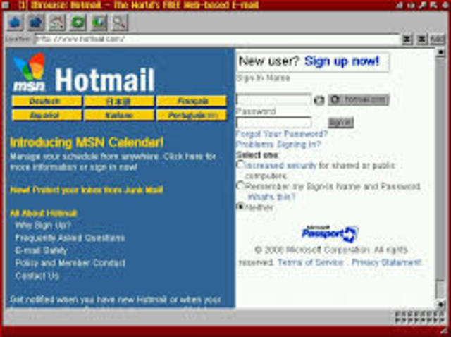 Servicio de correo electrónico Hotmail
