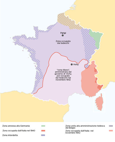 Francia si arrende ed è divisa in due zone