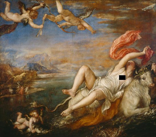 The Rape of Europa: 1560-62: artist: Titan (Tiziano Vecillio)