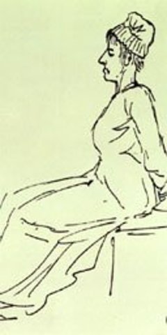 Jacques-Louis David, "Queen Marie-Antoinette on the way to the guillotine" (1793)