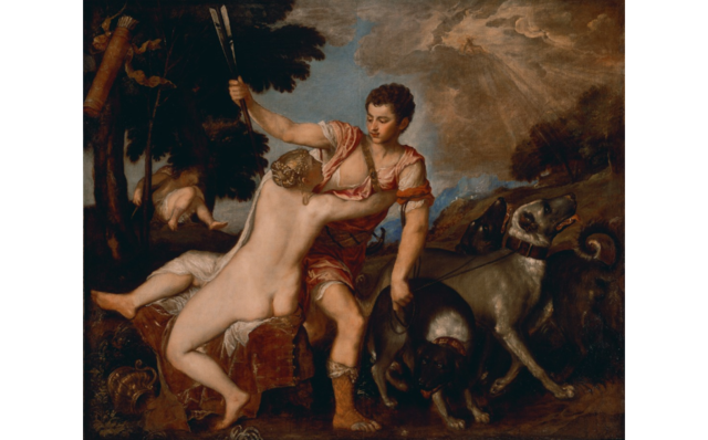 Venus and Adonis 1487-1576 Artist:Tiziano Vecillio (Titan)