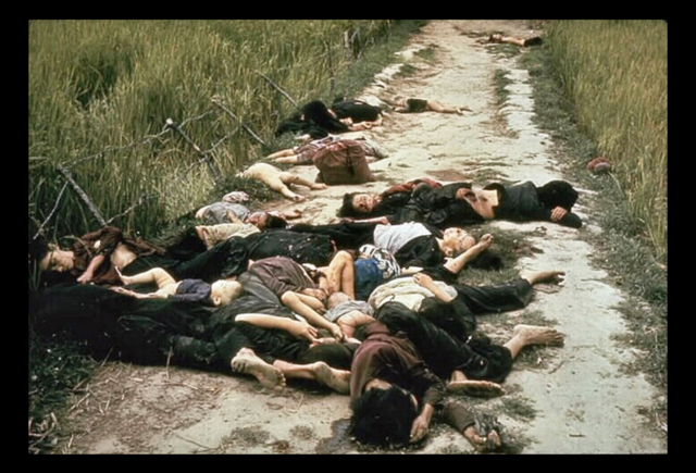 US soldiers kill hundreds of Vietnamese civilans in the town of Mai Lai.