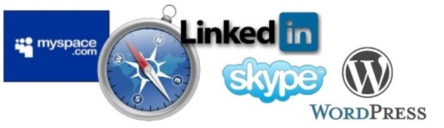 Surgen Safari, MySpace, LinkedIn, Skype y WordPress