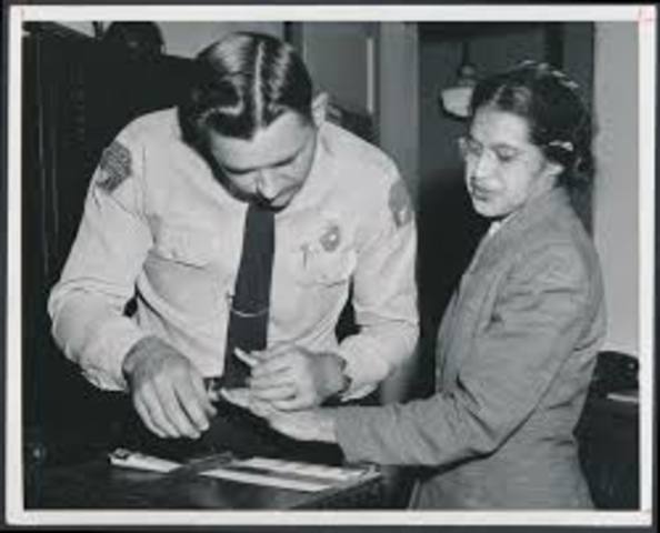 Rosa Parks is arrested