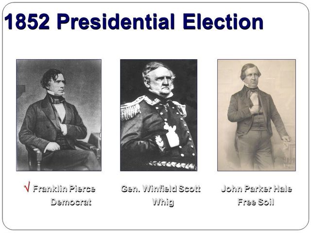 Pierce defeats Scott for presidency