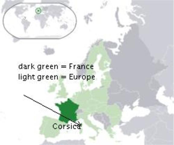 Napoleon is born in Corsica
