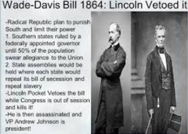 Lincoln vetoes Wade-Davis Bill