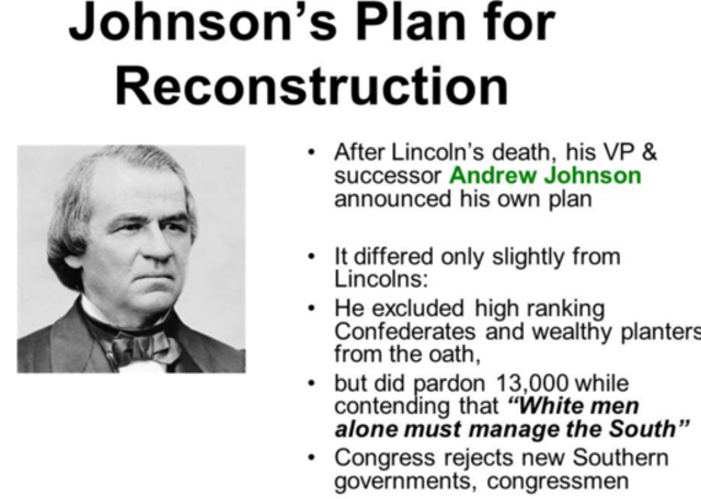 Johnson declares reconstruction complete