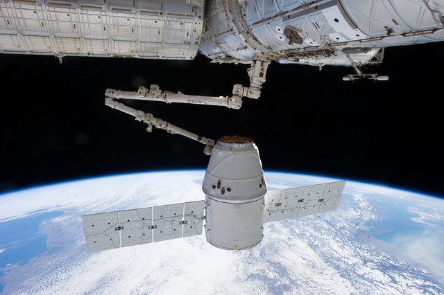 Space craft Dragon brought supplies to ISS