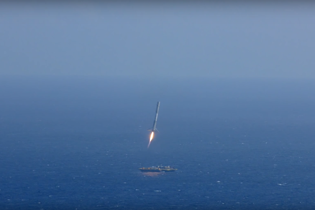 first water landing of a first stage orbital capable rocket - Falcon 9