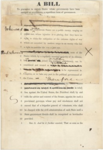 Lincoln Vetoes Wade-Davis Bill