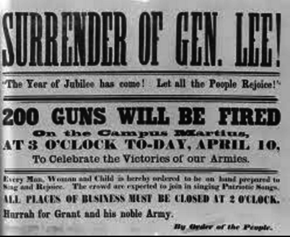 Lee Surrenders at Appomattox Court House - Civil War ends