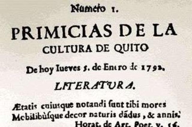 Proto-periódico ecuatoriano "Primicias de la cultura de Quito"