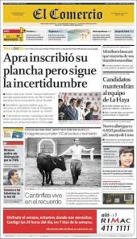 Diario de mayor importancia en Peru