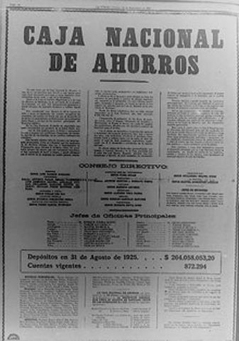 Se funda la Caja Nacional de Ahorros