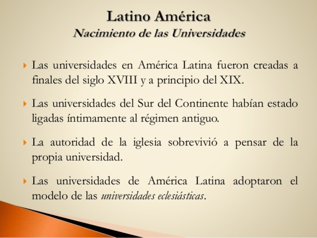 Antecedentes de la Univerdsidad en america.