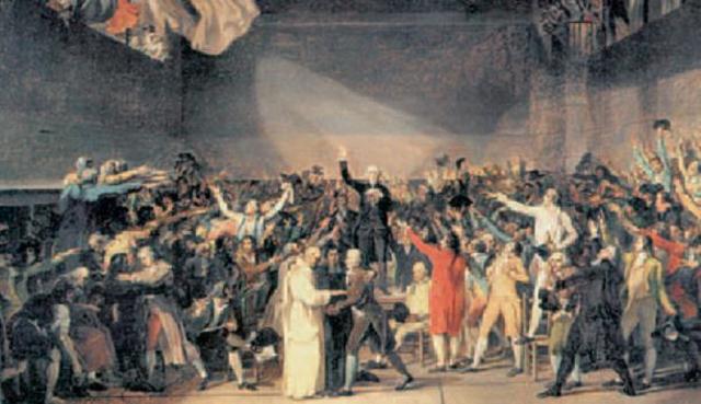 Η Τρίτη τάξη συγκεντρώνεται στην Αίθουσα Σφαιριστηρίου, απαιτώντας να δοθεί Σύνταγμα στη χώρα.