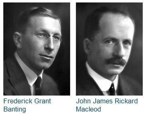 John James Richard Macleod & Frederick Grant Banting Receive Noble Prize for the Discovery of Insulin