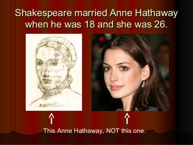 Shakespeare´s wedding with Anne Hathaway