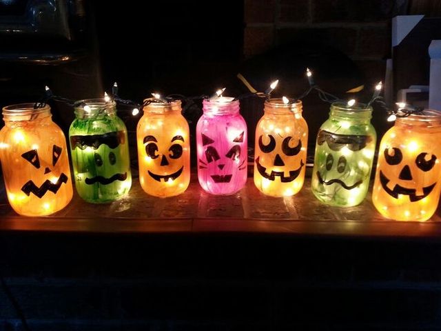 Jack-O-Lantern and Mason Jar Decorating