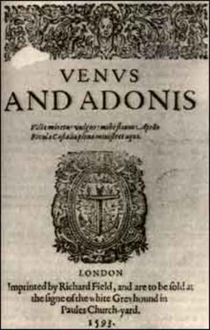 Se publica "Venus y Adonis"