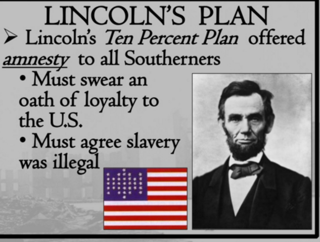 Lincoln announces Ten Percent Plan