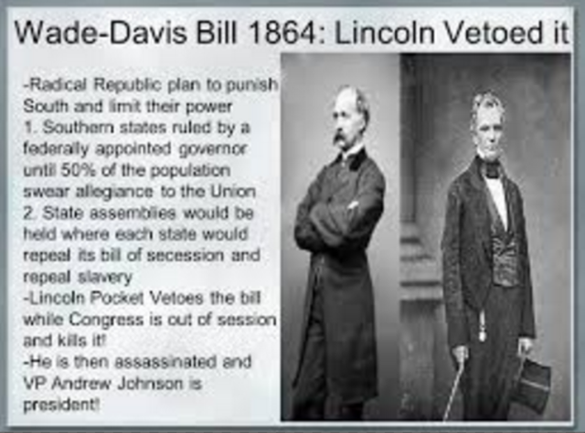 Lincoln vetoes Wade-Davis Bill