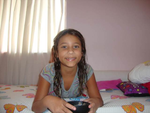 Eu na minha casa com minha amiga Duda