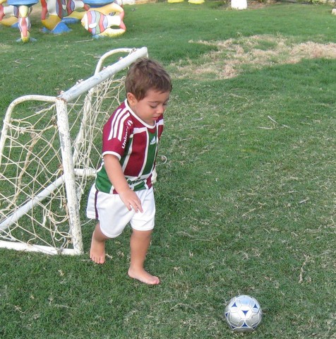 primeira vez jogando futebol