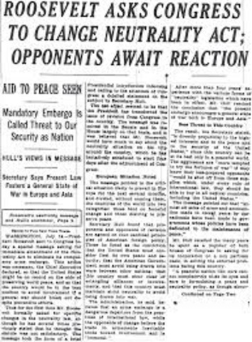 U.S. passes Neutrality Acts