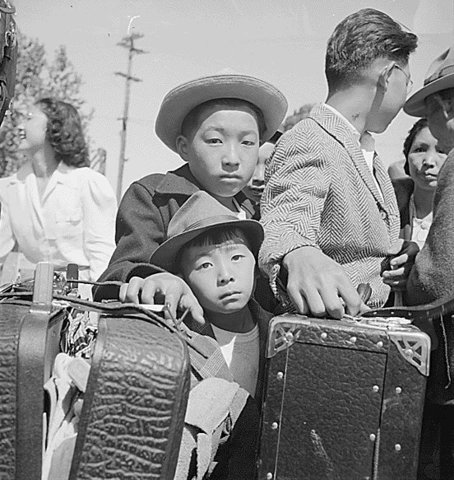 Japanese-Americans sent to relocation centers.