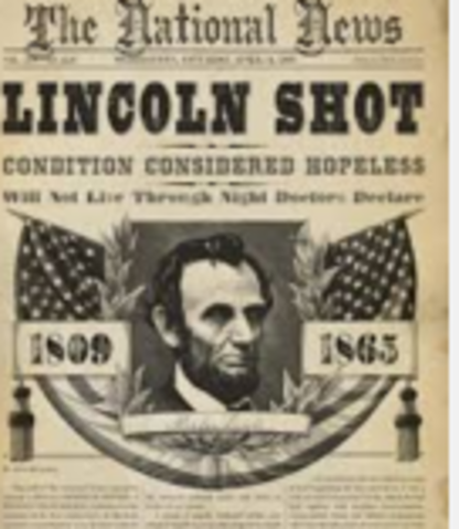 Lincoln assassinated; Johnson becomes president
