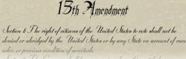 15th Amendment ratified