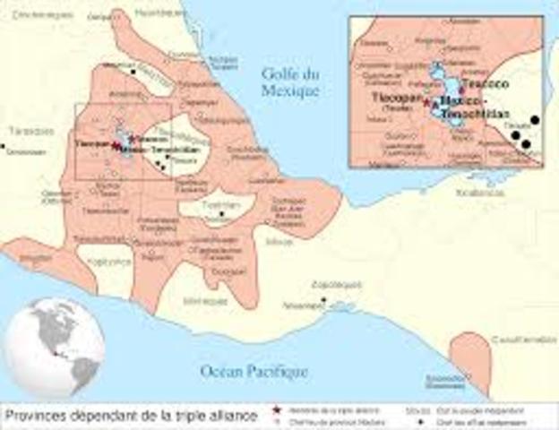 1375 the Aztec Empire is formed with a triple alliance between the Aztecs,