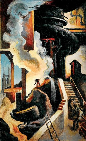 The Steel Mill was finished by Thomas Hart Benton