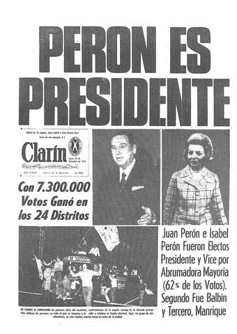 Vence la fórmula Perón - Perón