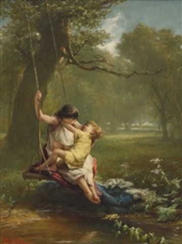Two Children in a Swing