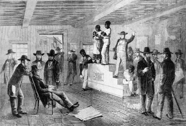 Auction of slaves in America