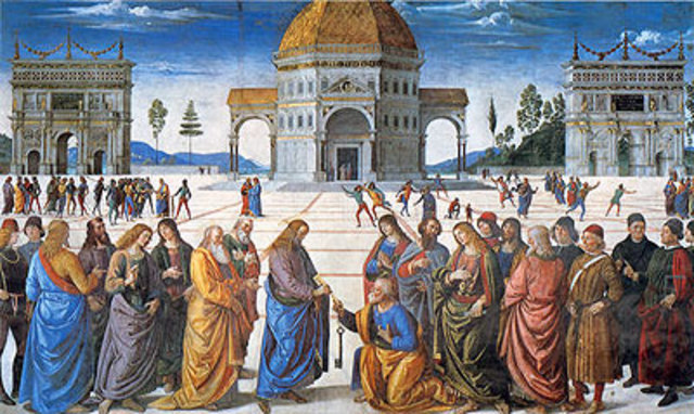 Christ Handing the Keys of the Kingdom to Saint Peter