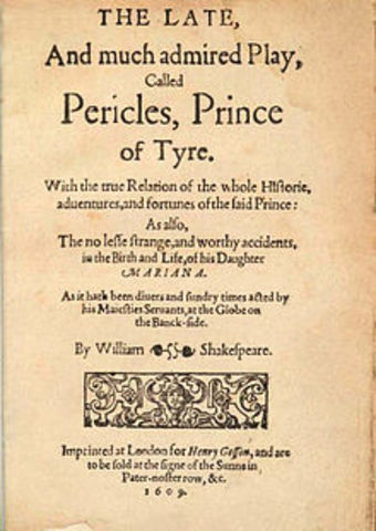 Shakespeare registed Pericles