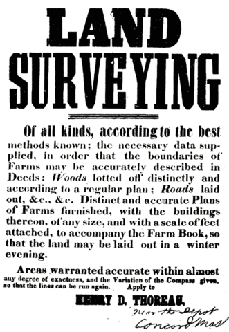 Henry David Thoreau becomes a land surveyor