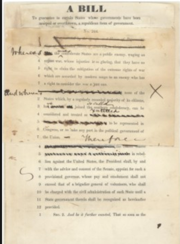 Lincon vetos Wade-Davis Bill