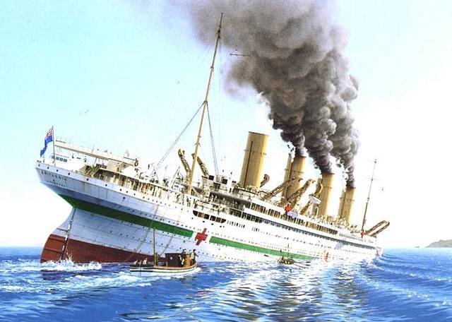 Britains hospital ship sank