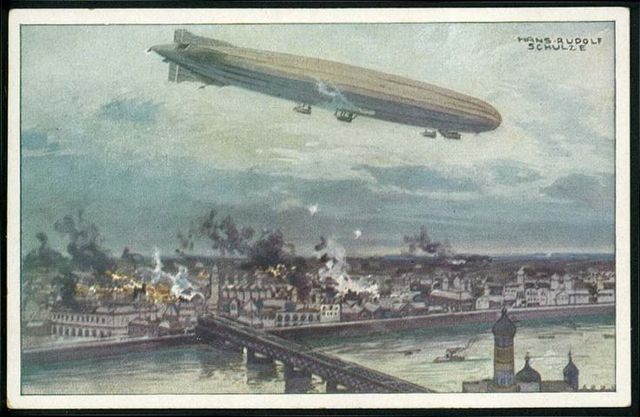 First Zeppelin raid on Great Britian