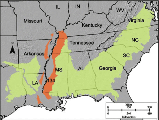 Sieur de la Salle claims the lower Mississippi Valley for France