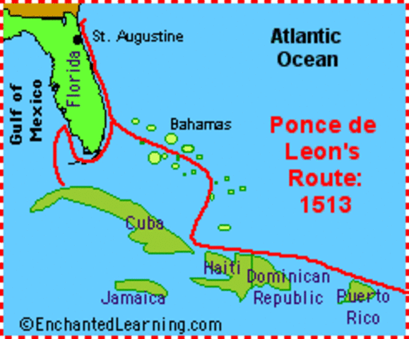 Ponce de Leon arrives in Florida