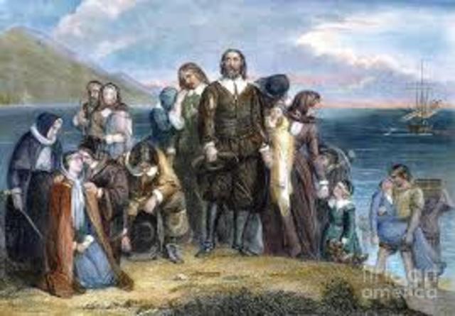 The pilgrims landed
