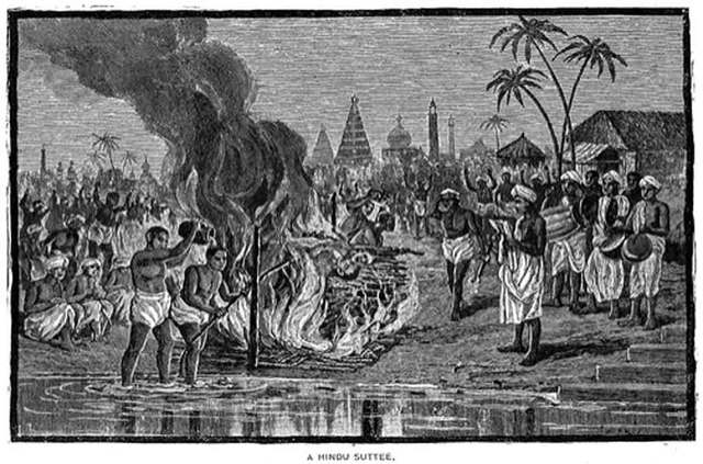 The British outlaw certain Indian social and religious practises