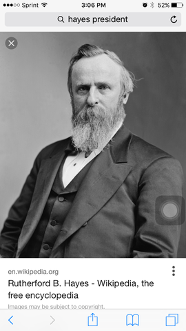 Hayes declared president;  Reconstruction ends